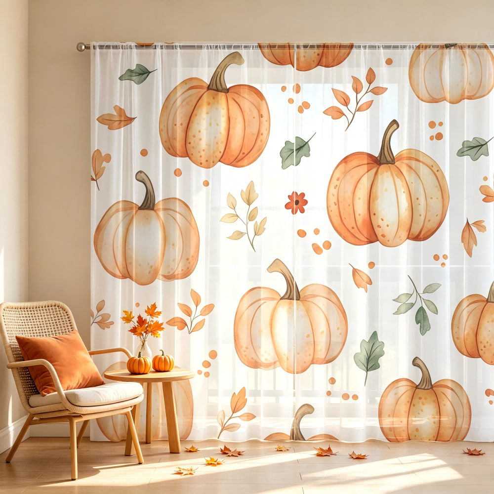 Curtain Sheer Voile - Lot de 2 rideaux transparents à
