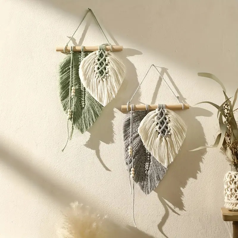 Home Textiles Discount - Tenture murale en feuilles de macramé