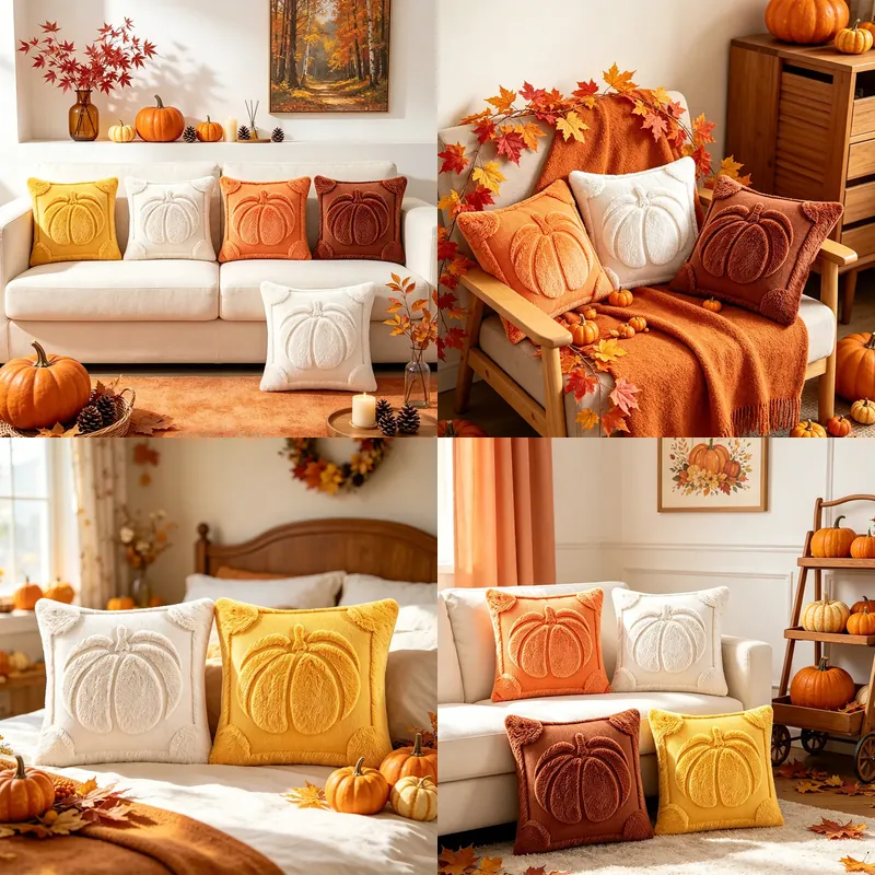 Home Textiles Manufacturer - Housse de coussin citrouille d'Halloween transfrontalière