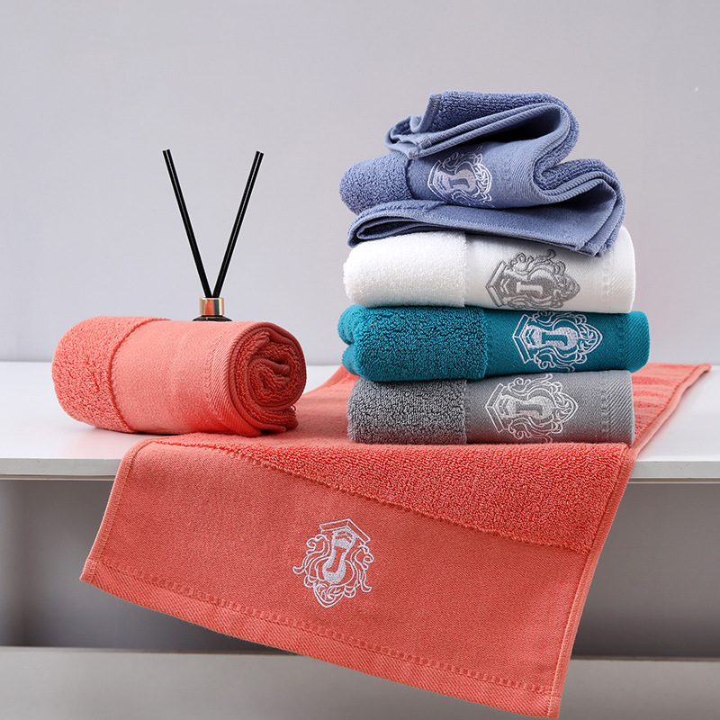 Home Textiles Face Towel - Serviettes en coton blanc et rouge,