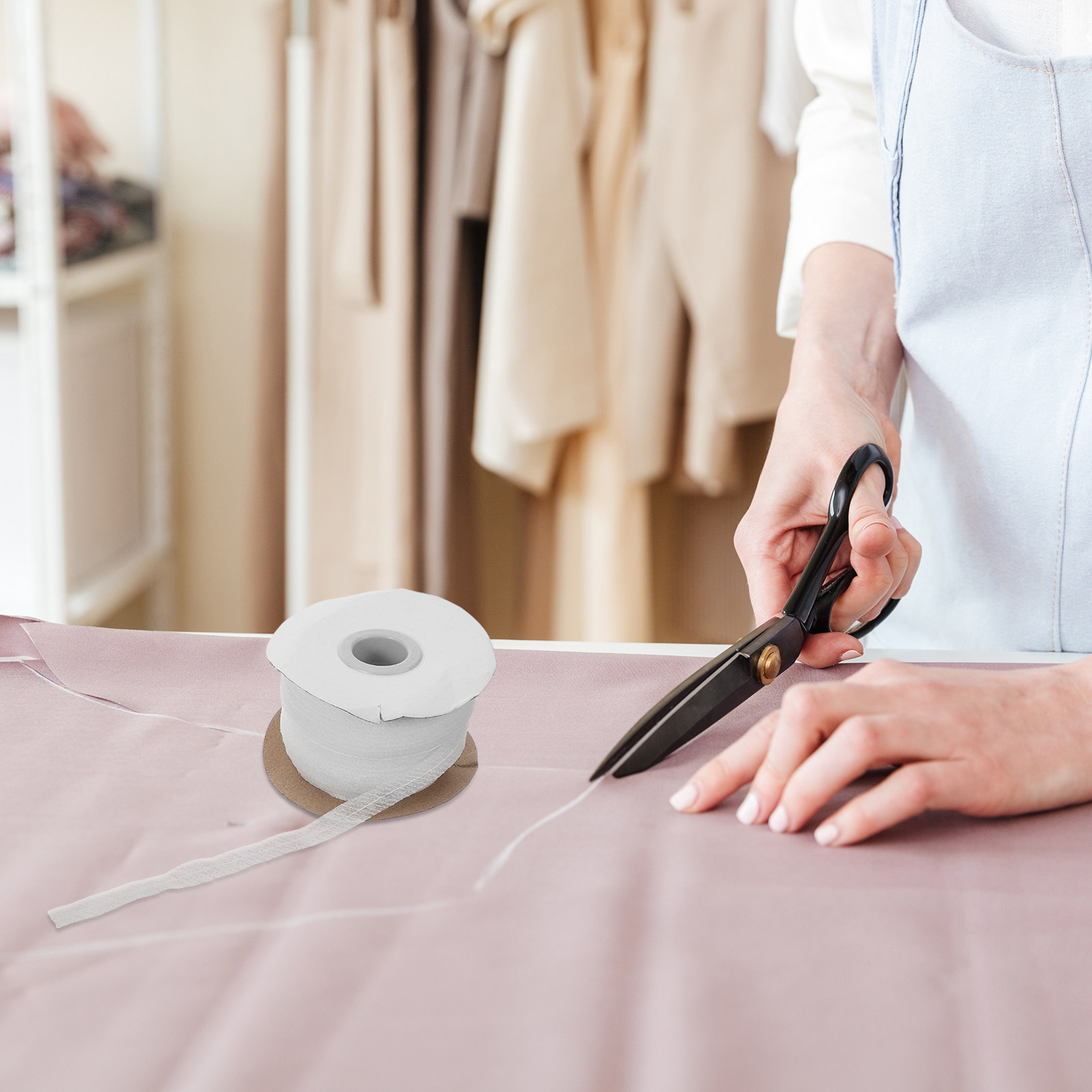 Home Lines Textiles - 1 Rouleau de Tissu Thermocollant Blanc