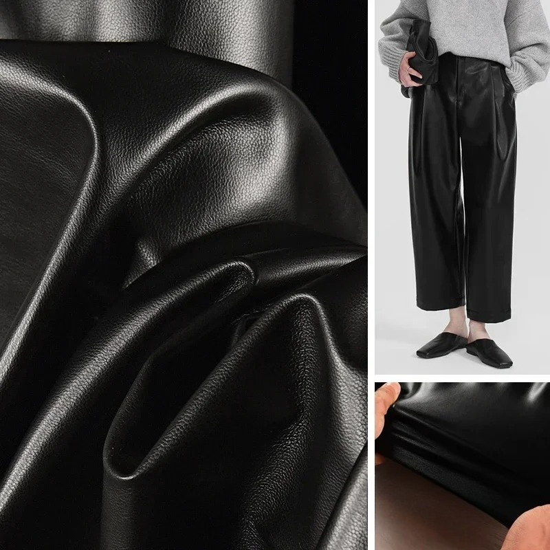 Tissu en cuir PU suédé noir, d - Home Textiles Wholesale avis et prix