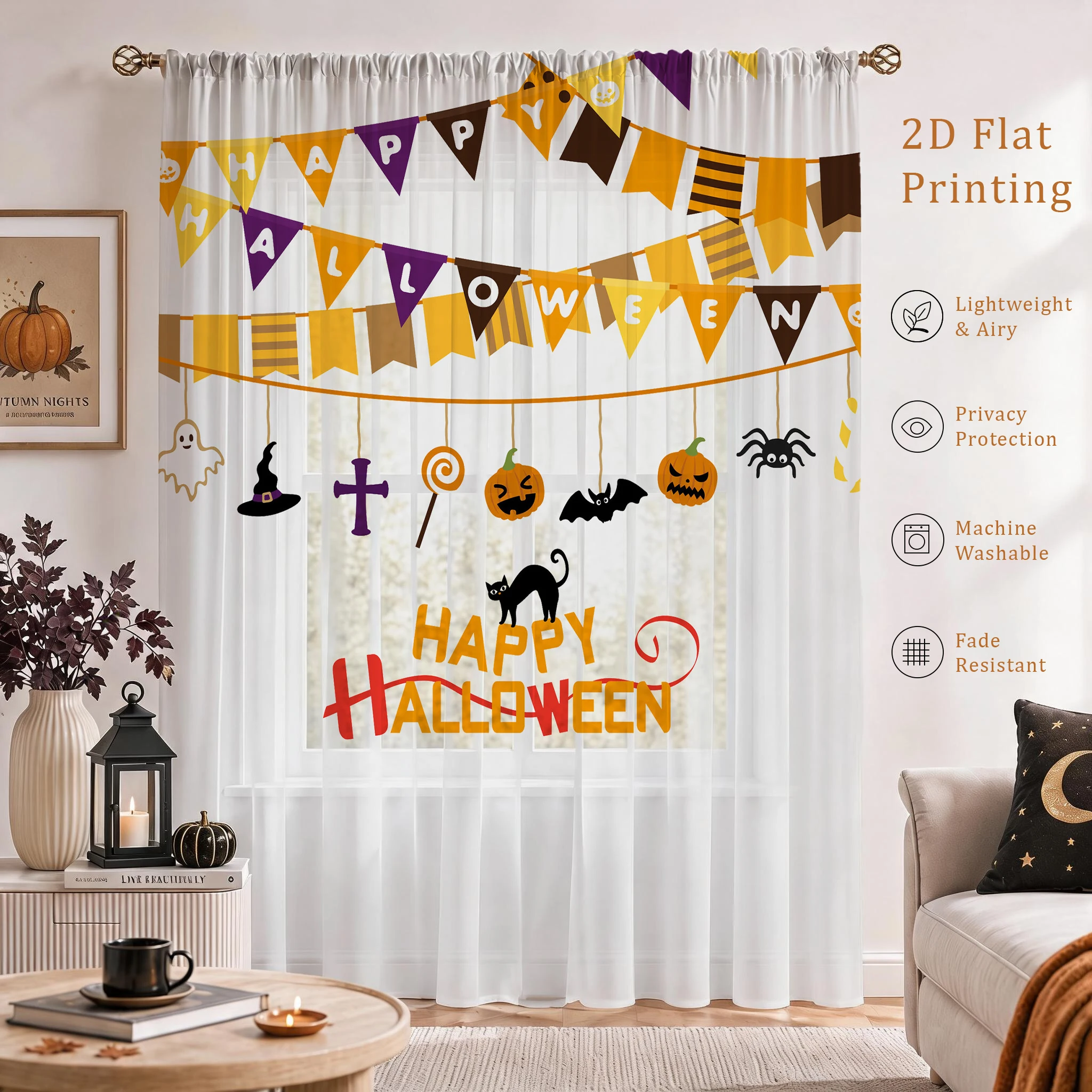 Voilage occultant pour Hallowe - Curtain Sheer Voile avis et prix