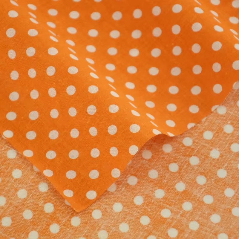 Tissu en coton imprimé à pois  - Home Textiles Discount avis et prix
