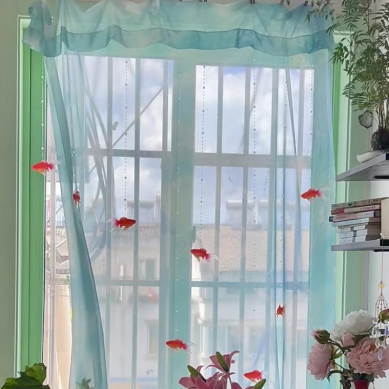 Voilage transparent bleu clair - Curtain Sheer Voile avis et prix