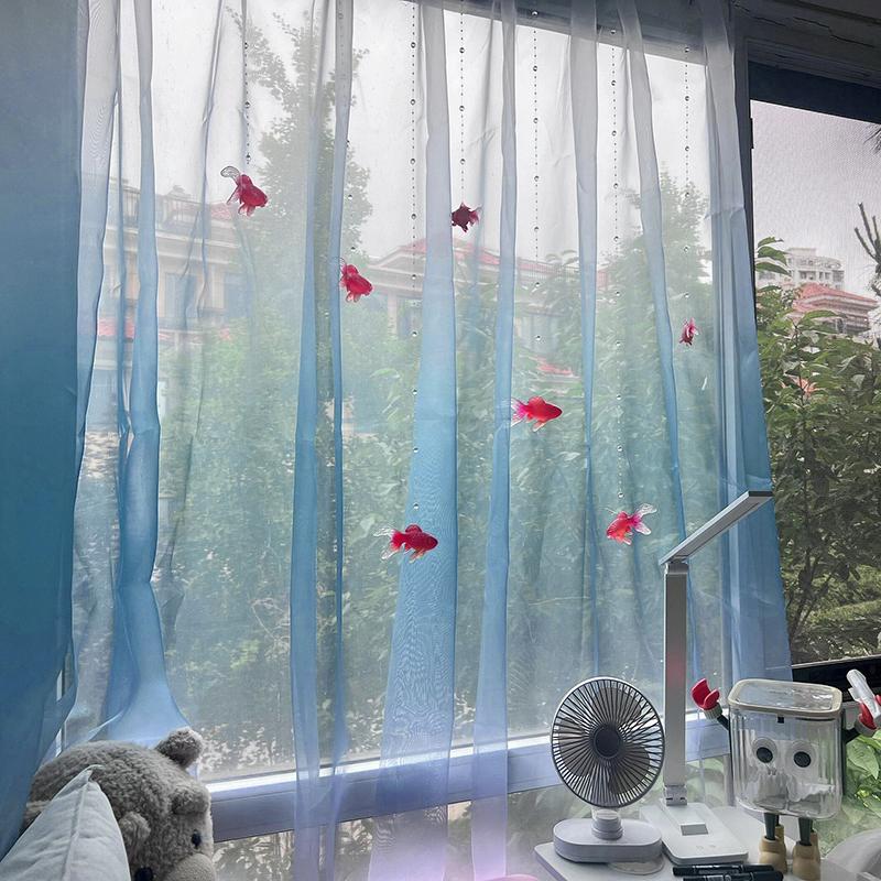 Voilage transparent bleu clair - Curtain Sheer Voile avis et prix