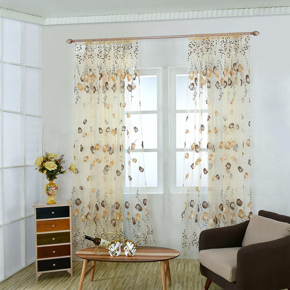 Rideaux Voile Tulipe 100x200cm - Curtain Sheer Voile avis et prix
