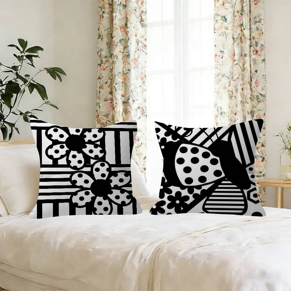 Housse de coussin noire à moti - Home Lines Textiles avis et prix