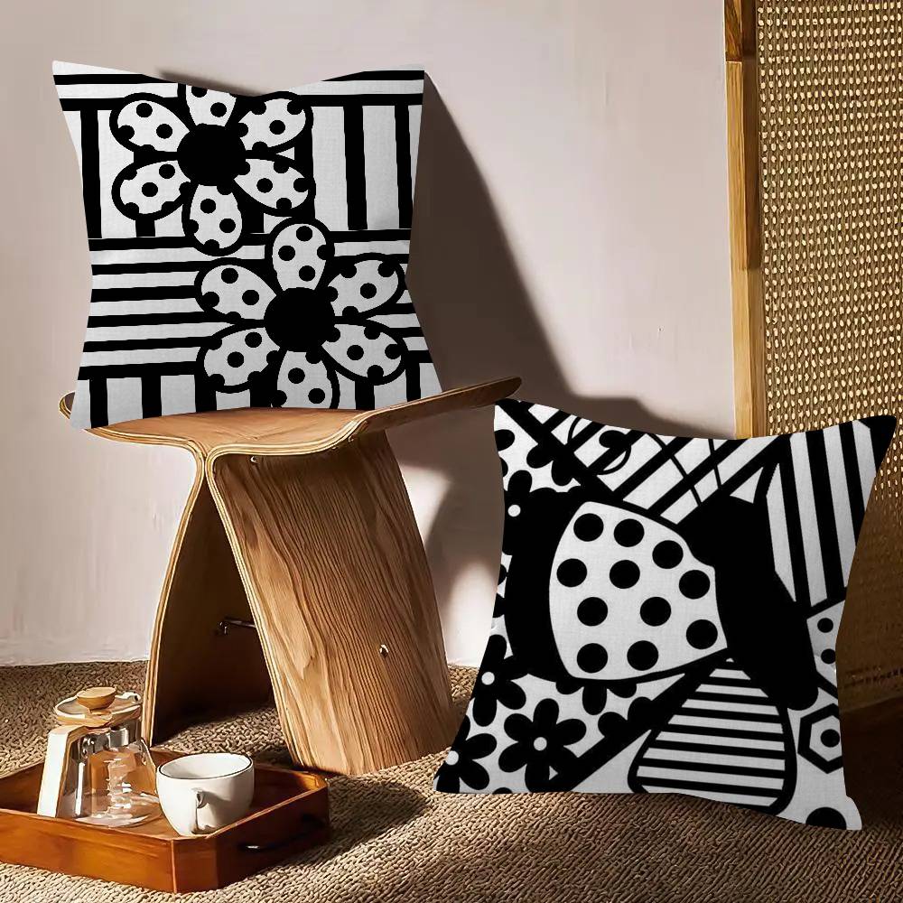 Housse de coussin noire à moti - Home Lines Textiles avis et prix