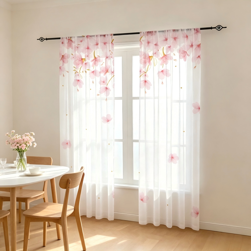 2 rideaux transparents à impri - Curtain Sheer Voile avis et prix