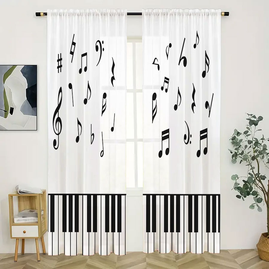 2 rideaux transparents à impre - Curtain Sheer Voile avis et prix