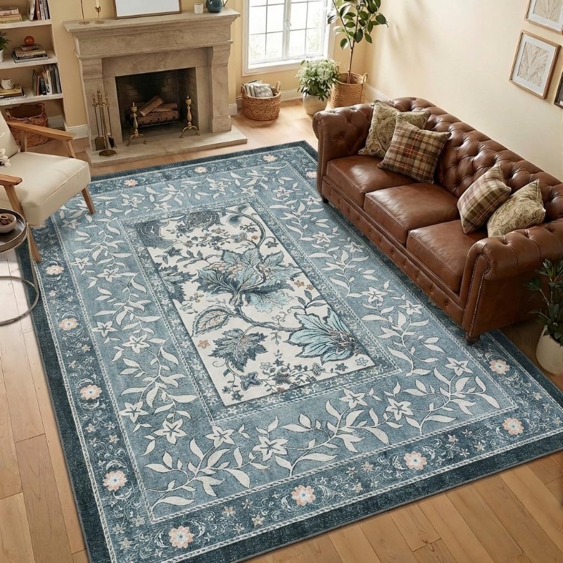 Tapis rétro à imprimé végétal  - Home Lines Textiles avis et prix