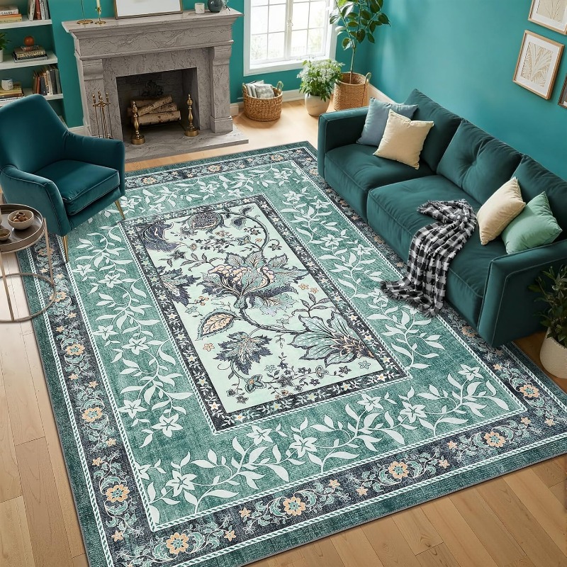 Tapis rétro à imprimé végétal  - Home Lines Textiles avis et prix