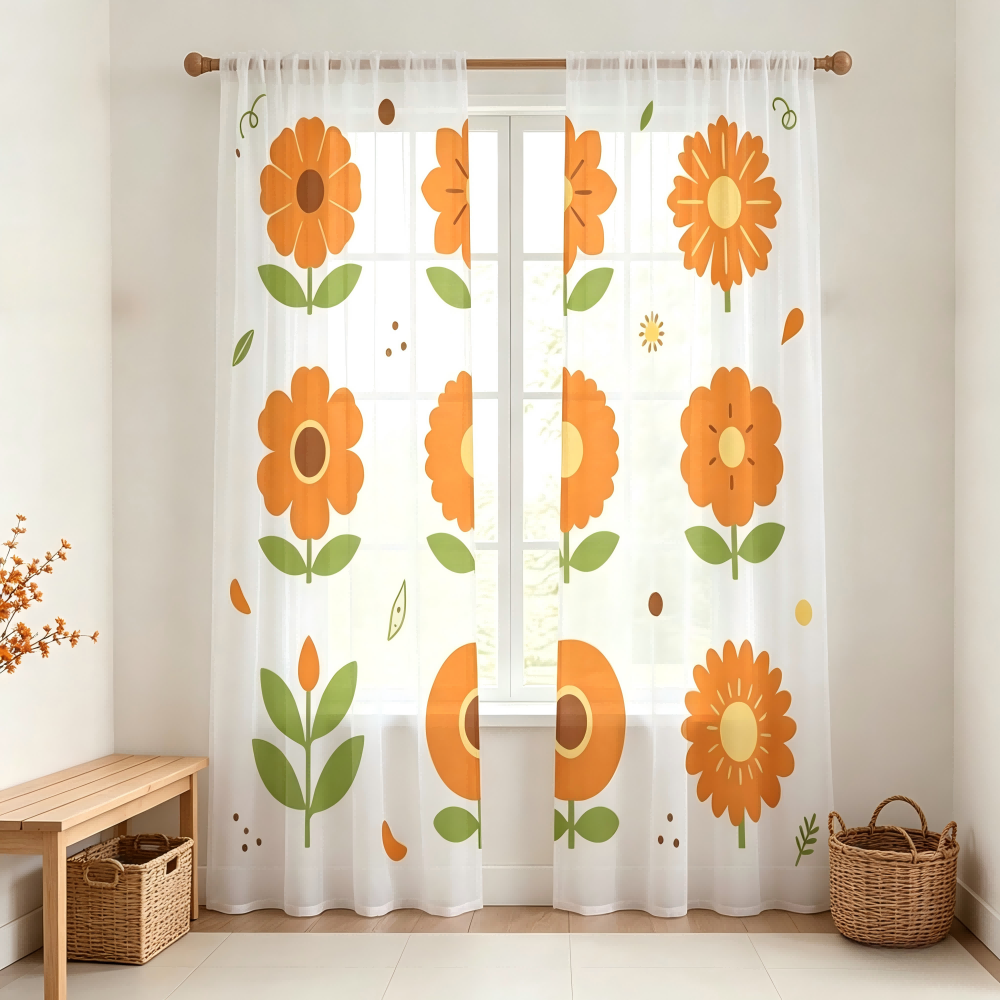 2 rideaux transparents à impre - Curtain Sheer Voile avis et prix
